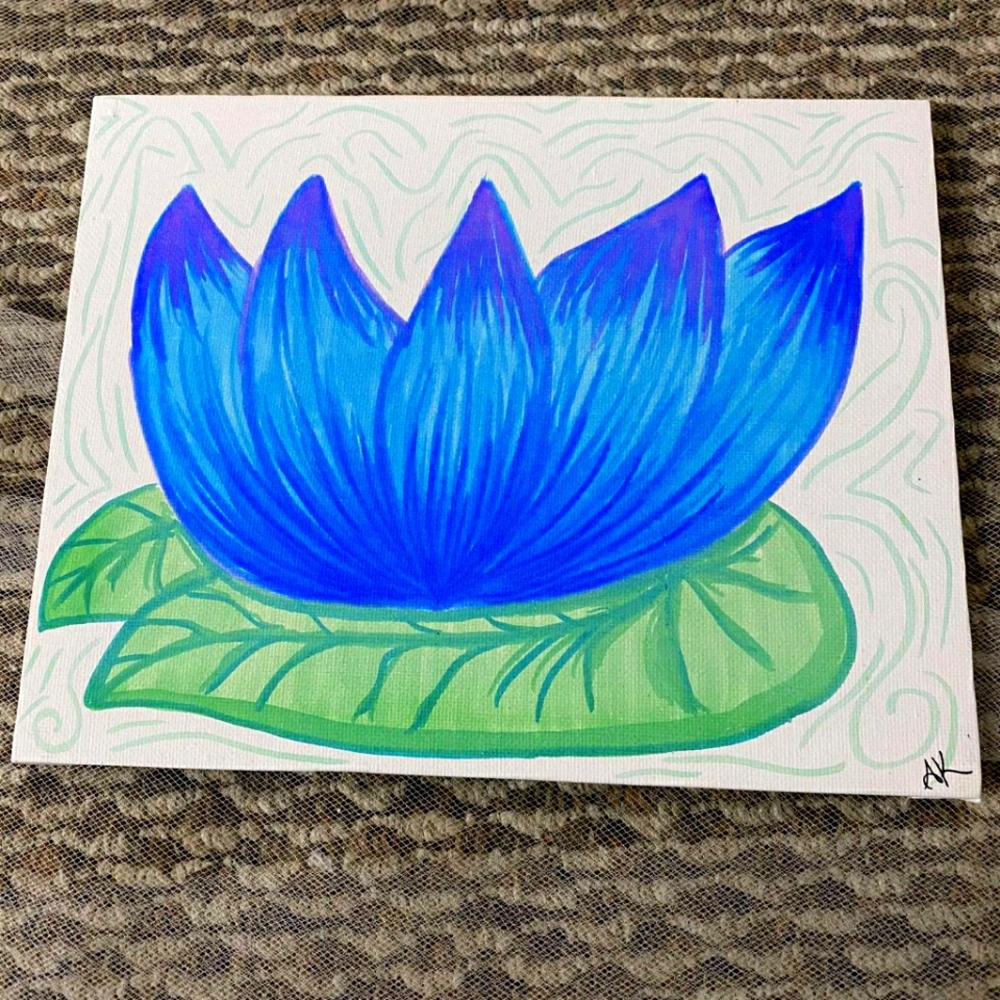 Lotus flower watercolor painting